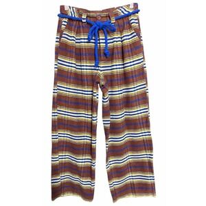 Free People Preppy Plaid Pull On Trousers Pants Flannel Brown/Blue Size Medium